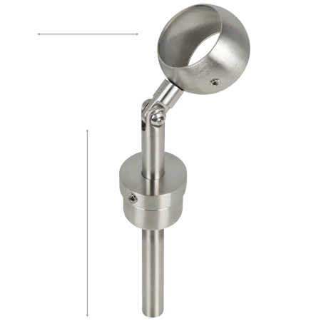 Uchwyt przegubowy przelotowy regulowany poręczy balustrady Ø42.4 20cm stal nierdzewna Prevent PR749-0-INX