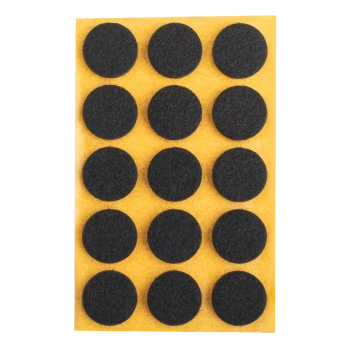Podkładki filcowe samoprzylepne czarne okrągłe Ø25mm 15szt PREMIUM PF001-0-025-CZA