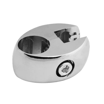 Złącze pojedyncze owalne na drążek Ø25 chrom TR550-0-CHR do montażu ścianek i blatów