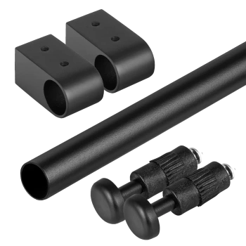 Drążek okrągły reling kuchenny 16mm zestaw z mocowaniami, L=140 cm, czarny AC300-305-307-R-140-CZA