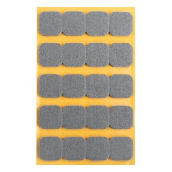 Podkładki filcowe samoprzylepne szare kwadrat 22x22 20szt PREMIUM PF001-1-022-SZA