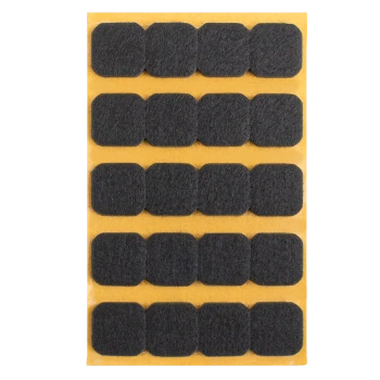 Podkładki filcowe samoprzylepne czarne kwadrat 22x22 20szt PREMIUM PF001-1-022-CZA