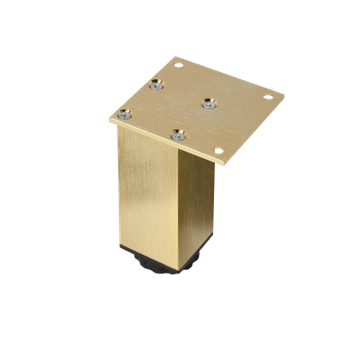 Nóżka meblowa 10cm aluminiowa regulowana złota kwadratowa AC253-A-ZLO