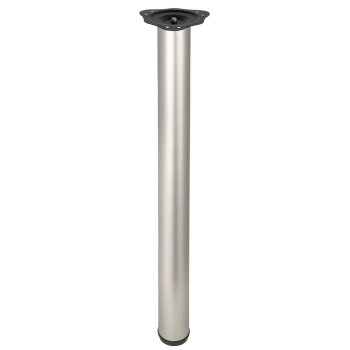 Noga meblowa 82cm stalowa regulowana górne mocowanie satyna okrągła AC282-B-820-SAT