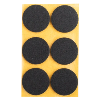 Podkładki filcowe samoprzylepne czarne okrągłe Ø45mm 6szt PREMIUM PF001-0-045-CZA