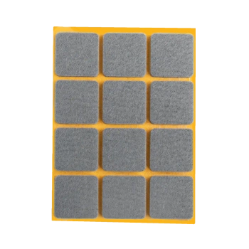 Podkładki filcowe samoprzylepne szare kwadrat 28x28 12szt PREMIUM PF001-1-028-SZA