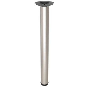 Noga meblowa 71cm stalowa regulowana górne mocowanie satyna okrągła AC282-ZA-710-SAT