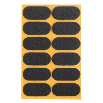 Podkładki filcowe samoprzylepne czarne owalne 20x44 12szt PREMIUM PF001-2-020-044-CZA