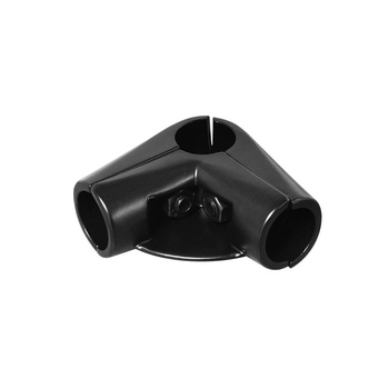 Złącze dwuramienne z półką Ø25 czarne TR580-0-CZA