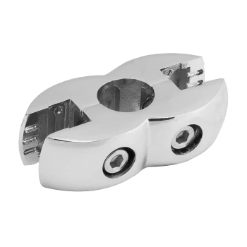 Złącze podwójne na drążek Ø25 chrom TR551-0-CHR do montażu ścianek i blatów