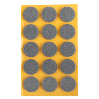 Podkładki filcowe samoprzylepne szare okrągłe Ø25mm 15szt PREMIUM PF001-0-025-SZA