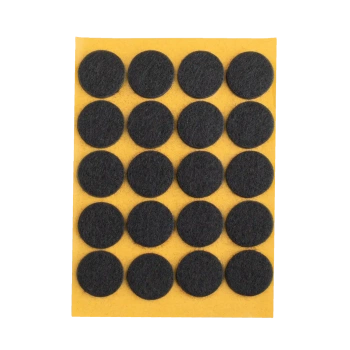 Podkładki filcowe samoprzylepne czarne okrągłe Ø22mm 20szt PREMIUM PF001-0-022-CZA